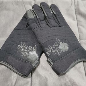 New Motorcycle Black Leather/Suede Gloves